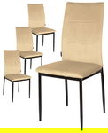Krzesła tapicerowane Zestaw 4 VALVA DUO VELVET BEIGE